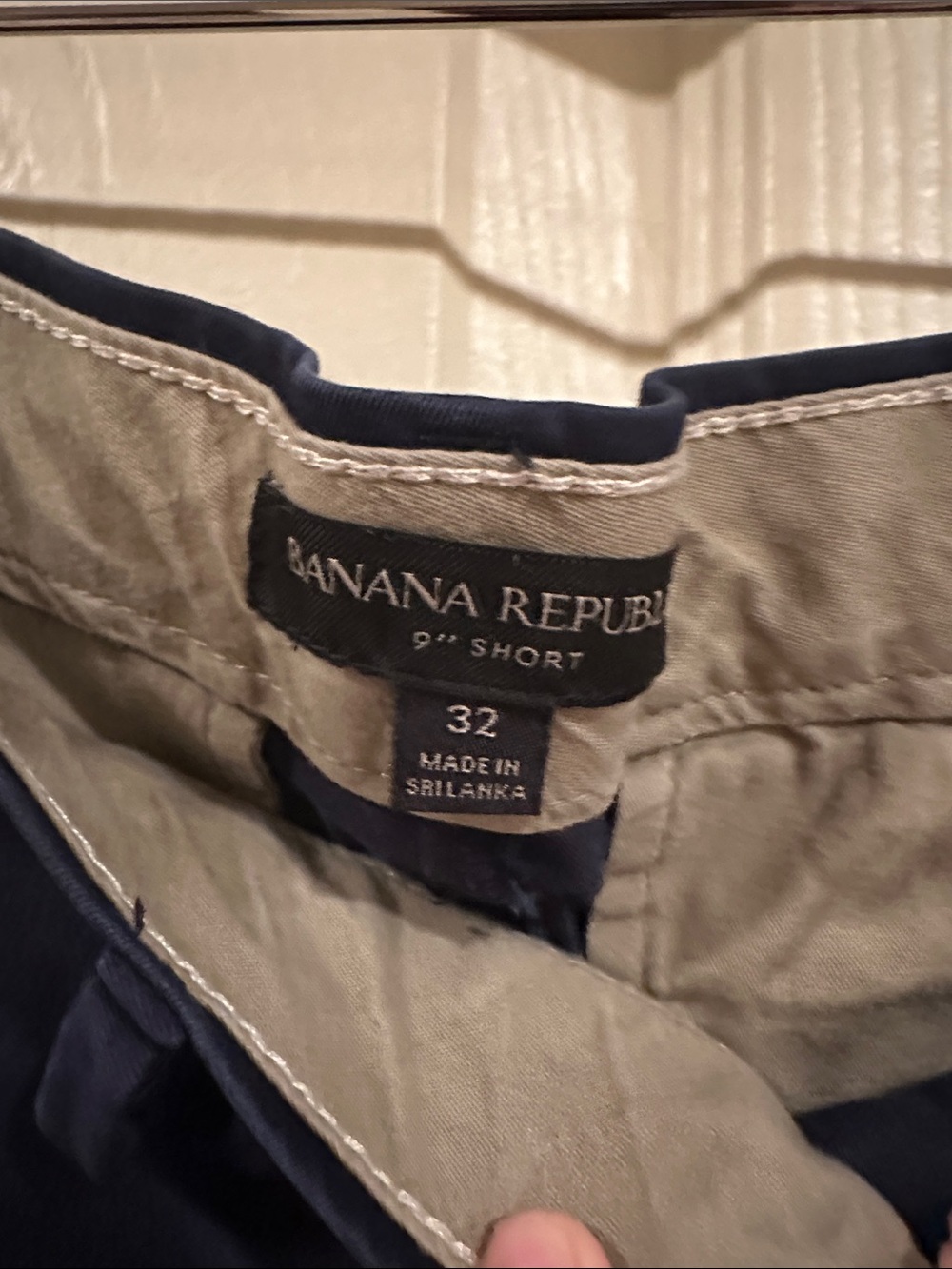 Men's Navy Cotton Blend Shorts - Picture 2 of 2